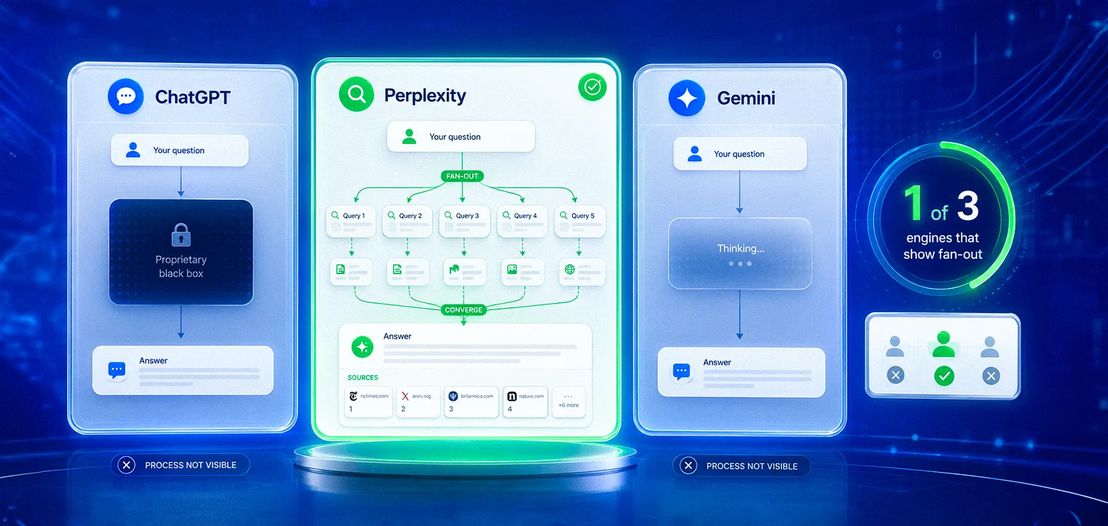 Only One AI Engine Shows Its Work: Query Fan-Out Across ChatGPT, Gemini, and Perplexity