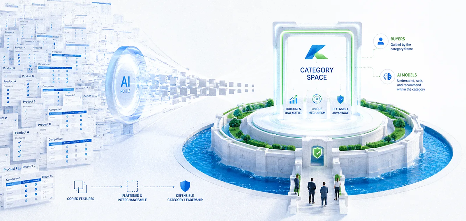 Category Design Is the Moat: Why Feature Lists Lose in an AI-Flattened Market